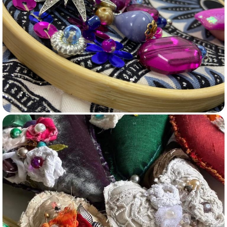 Bead Embroidery Experience or Heartfelt Hearts at Roebuck, Leek- Sun March 29th 12.30-4.30pm